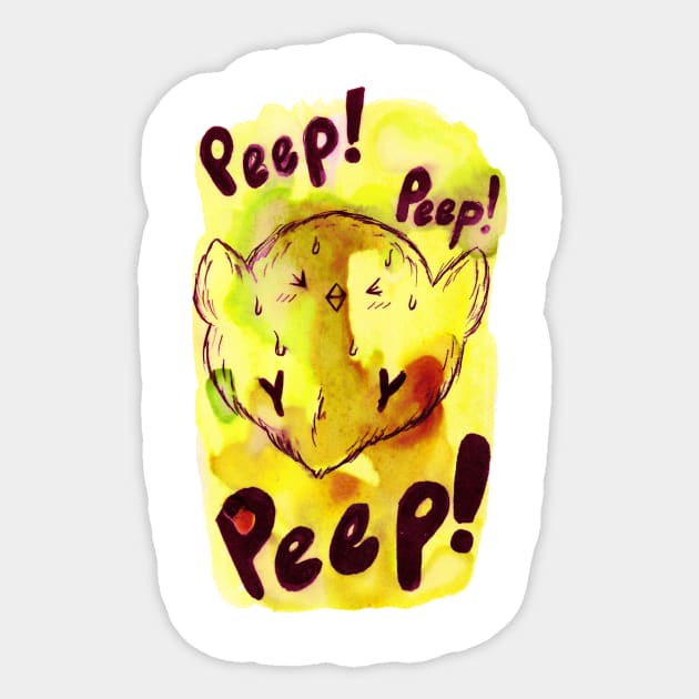 Peep! Peep! Chick Watercolor Sticker by saradaboru